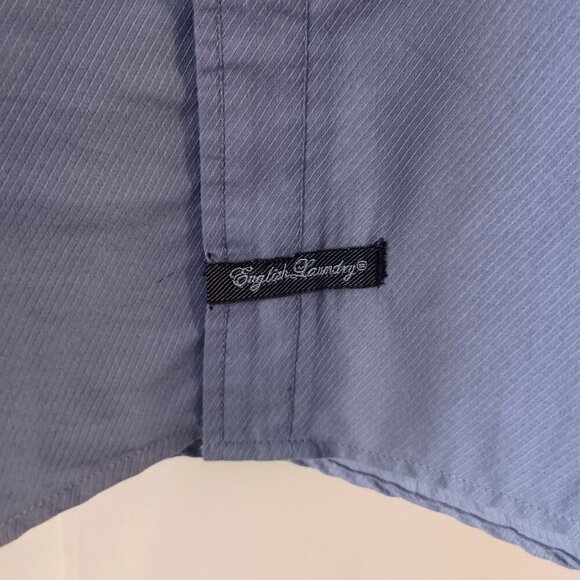 English Laundry Blue Embroidered Cotton Blend Shirt Men’s 3XL Excellent - Picture 5 of 11